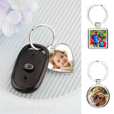 Framendino, 12 Pack Sublimation Keychain Blanks Heat Transfer Press Blank Key Chains with Key Rings for DIY Photos Crafts Rectangular Round Square Love Heart Silver Framendino