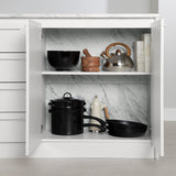 South Shore Myro Kitchen Island, Faux White Marble and White South Shore