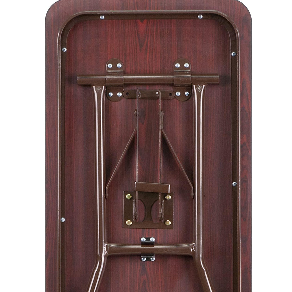 Flash Furniture Frankie 6' Mahogany Melamine Laminate Folding Training and Event Table, Rectangular Folding Training Table, Brown Flash Furniture