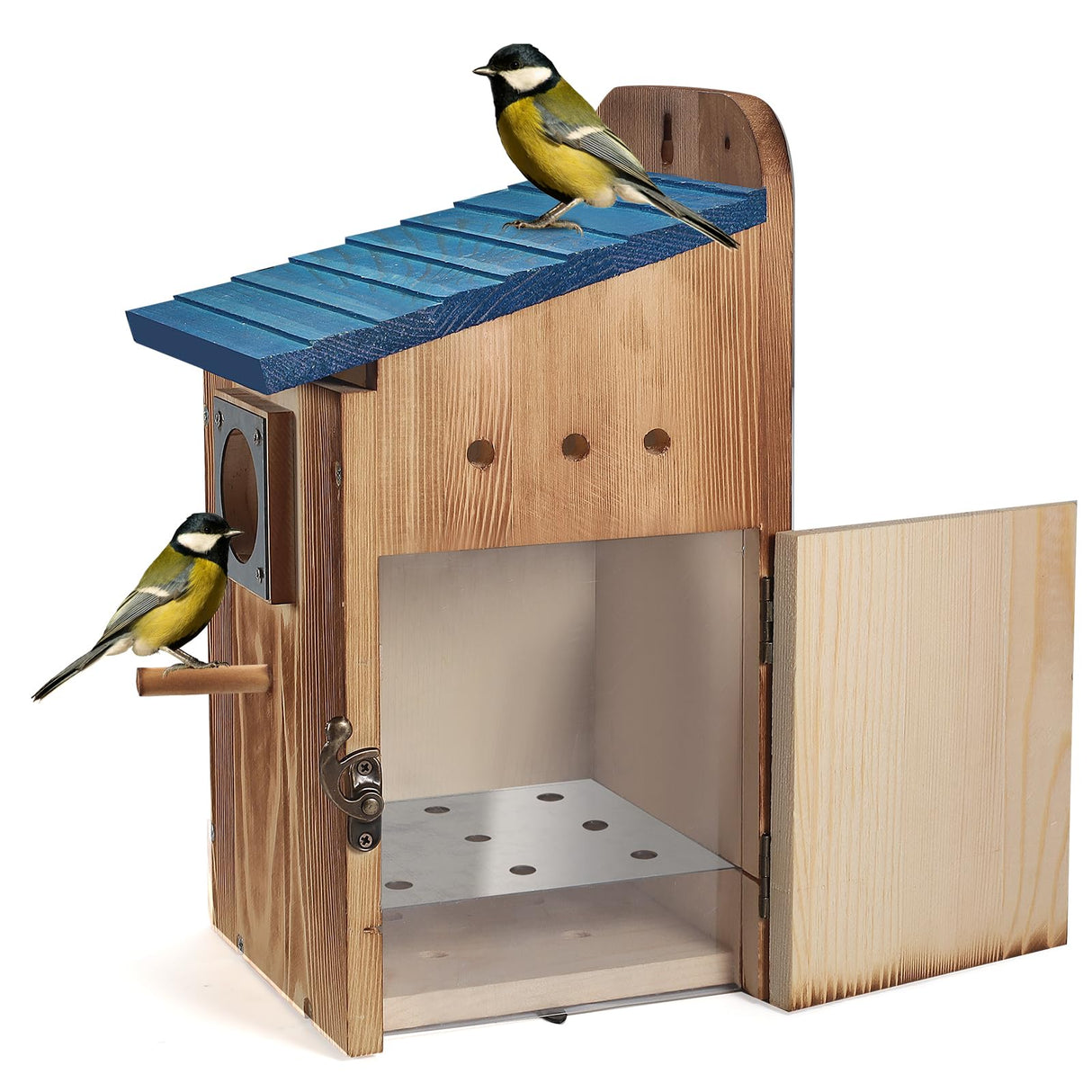Blue Bird Houses for Outside - Durable Birdhouses for Outdoors with Clear View Panel & Predator Guard for Bluebird Wren Swallow Finch Chickadee Cardinal Predimeza