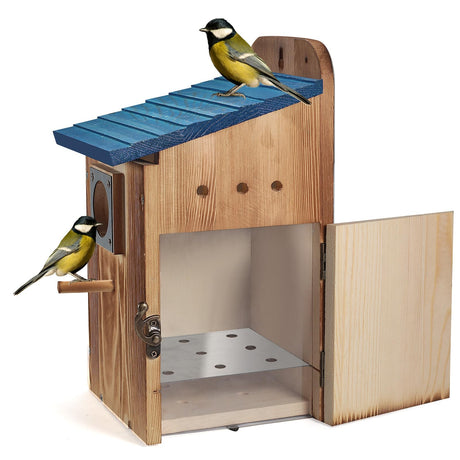 Blue Bird Houses for Outside - Durable Birdhouses for Outdoors with Clear View Panel & Predator Guard for Bluebird Wren Swallow Finch Chickadee Cardinal Predimeza