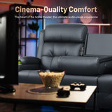 3-Seater Loveseat Recliner Sofa, Home Theater Seating Reclining Couch with Flip Middle Backrest, RV Wall Hugger Sleeper Sofa with Massage, Dawer & Cup Holders, 150° Recline for RV & Living Room TOMOSLTER