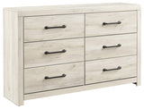 Signature Design by Ashley Cambeck Farmhouse Industrial 6 Drawer Dresser, Whitewash Signature Design by Ashley