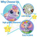 6 Pack 5D Diamond Painting Kits for Kids Beginners,Full Drill Cute Animals Diamond Art Kits,Diamond Art Arts and Crafts for Kids Ages 4-8-12,Home Wall Decor 6x6 Inch VividMeng