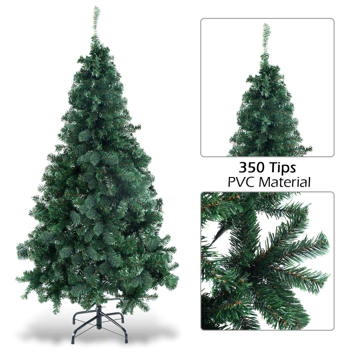 COSTWAY 5Ft Artificial PVC Christmas Tree W/Stand Holiday Season Indoor Outdoor Green COSTWAY
