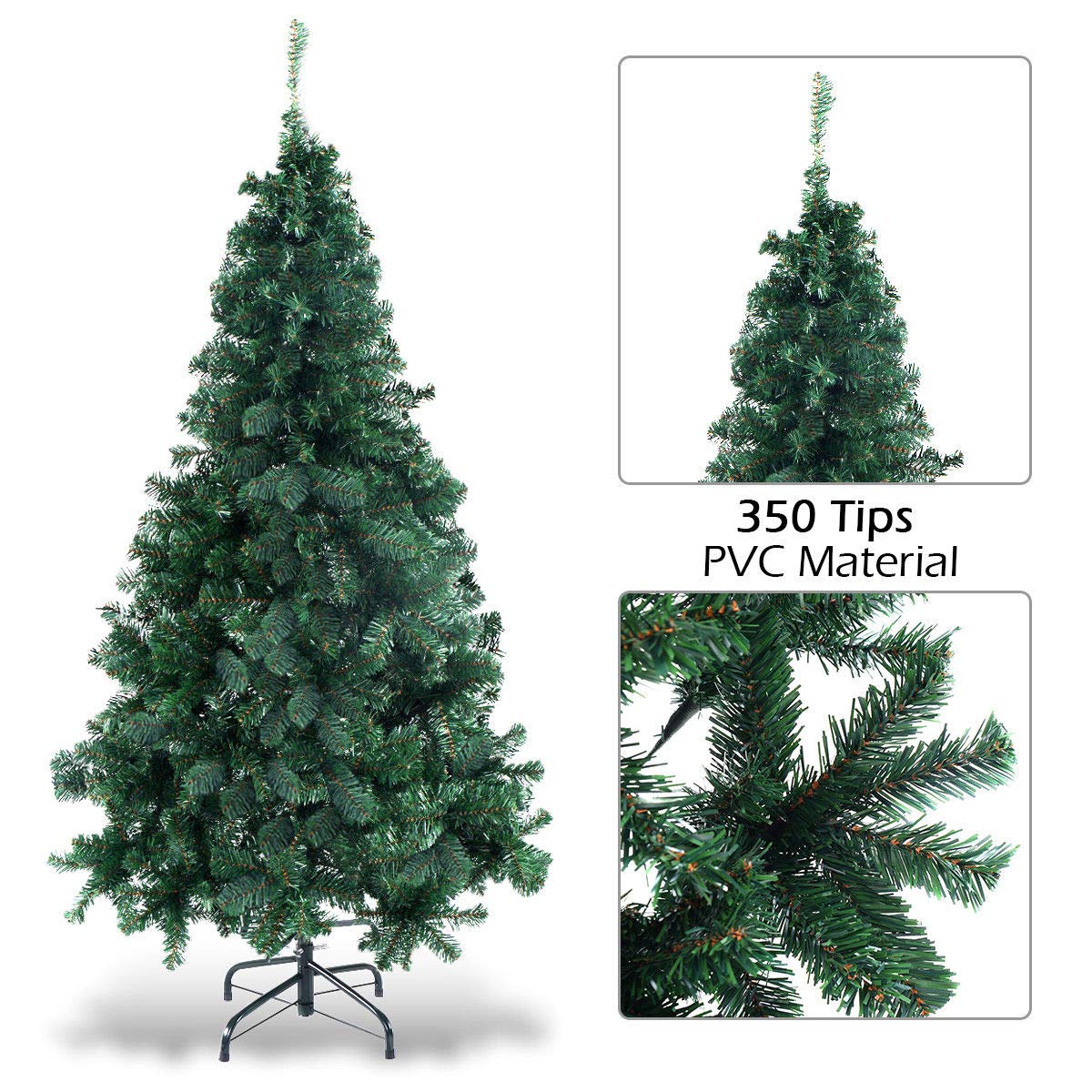 COSTWAY 5Ft Artificial PVC Christmas Tree W/Stand Holiday Season Indoor Outdoor Green