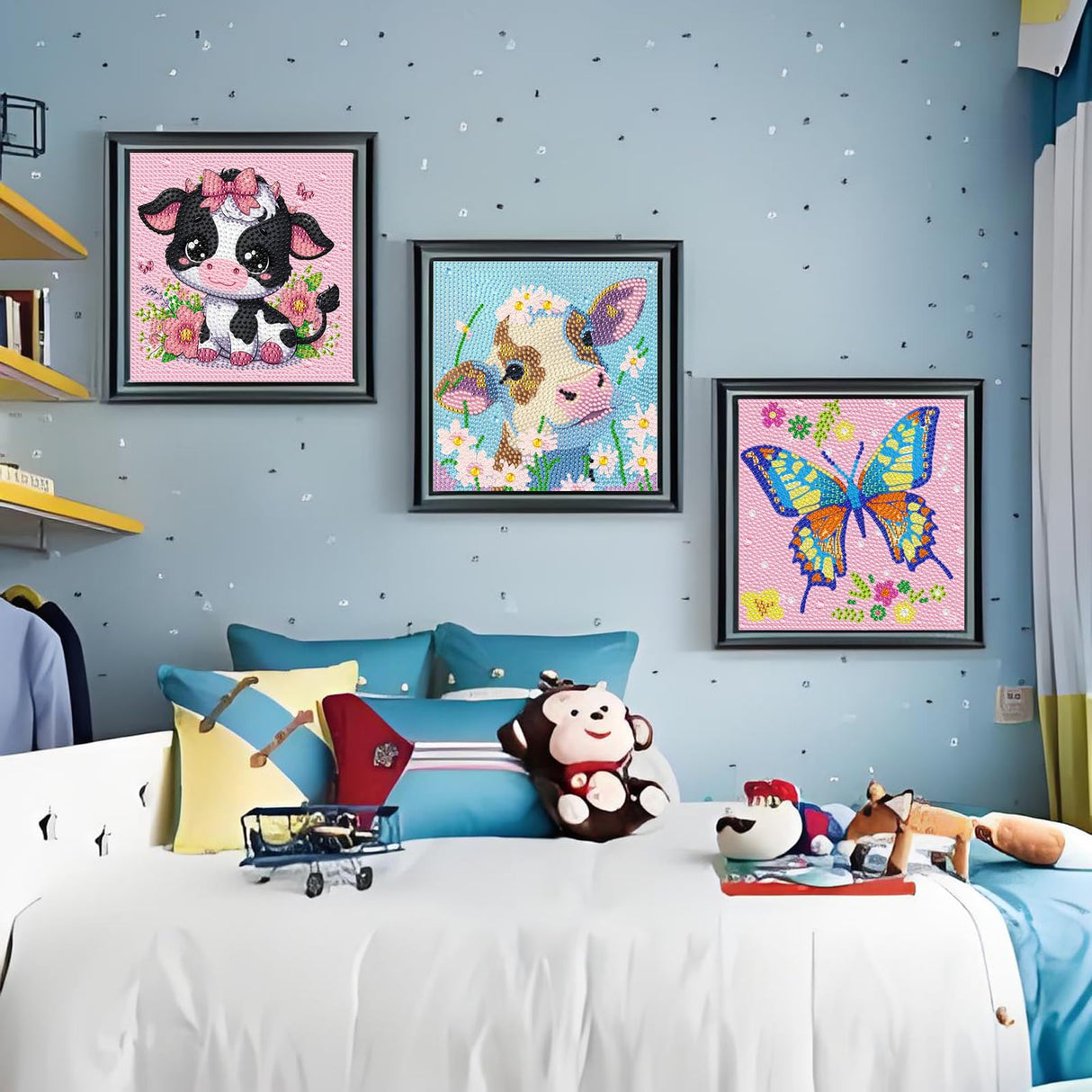 ZHUDENGXJL 6 Packs Diamond Art Painting Kits for Kids Animal, DIY Diamond Art Mosaic Kits for Kids Ages 6-12 Beginner Gem Art and Arts and Crafts Home Wall Decor 6x6 Inch ZHUDENGXJL