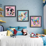 ZHUDENGXJL 6 Packs Diamond Art Painting Kits for Kids Animal, DIY Diamond Art Mosaic Kits for Kids Ages 6-12 Beginner Gem Art and Arts and Crafts Home Wall Decor 6x6 Inch ZHUDENGXJL