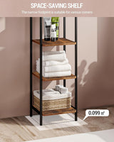 Hzuaneri Bookcase Bookshelf, Narrow Book Shelf, Industrial Corner Shelf Storage Organizer, Slim Shelving Unit for Home Office, Living Room, Bedroom, Kitchen, 6-Tier Rustic Brown and Black BC24601B Hzuaneri