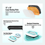 VEVOR Heat Press Machine - 12" x 10" Portable Heat Press - Heat Transfer Machine with Precise Temp Control and Auto-Off Dual-Tube Even Heating - Sublimation Machine for T-Shirts/Bags(Green+White) VEVOR