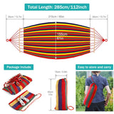 Outerman 275 x 155 cm Camping Hammock, Hammocks Thickened Canvas Fabric with 550lb Load Capacity, Two Anti Roll Balance Beam and Sturdy Metal Knot Tree Straps for Travel, Beach, Backyard etc. Outerman