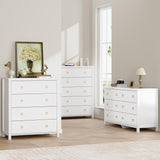 IDEALHOUSE Dresser for Bedroom, Chest of Dressers 37" Tall Dresser for Closet with 4 Drawers Chest with Clothes Storage Cabinet, Drawer Organizer for Bedroom, Living Room, Closet, Hallway, White IDEALHOUSE
