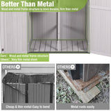GUTINNEEN Shed Outdoor Storage Upgraded with Durable Metal Frame Garden Shed Tool Storage Cabinet with Wooden Floor Adjustable Shelfs 2.5 x 1.4FT （Off-White） GUTINNEEN