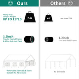 YITAHOME 20x20 ft Party Tent Heavy Duty Wedding Event Shelters Outdoor Upgraded Galvanized Canopy with Large White Roof, Removable PVC Sidewalls & 3 Storage Bags YITAHOME