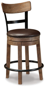 Signature Design by Ashley Pinnadel 24.25" Modern Farmhouse Swivel Counter Height Barstool, Light Brown Signature Design by Ashley