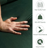 DURASPACE Velvet Loveseat, Sleeper Sofa Convertible Futon Couch with USB, 74" Loveseat Coach for Dorm, Apartment, Bonus Room,Compact Living Space (Green) DURASPACE