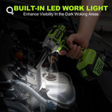 Yougfin Cordless Impact Wrench 1/2 inch for Lug Nuts, 20V Brushless Power Impact Gun Kit 400N.M, 4.0 Ah Battery Powered Impact Driver Heavy Duty, Electric Impact Wrench for Car Home Yougfin