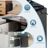 Bedside Gun Safes for Handgun Fingerprint Quick Access Pistol Safe,Gun Lock Boxs for Pistols, Nightstand Biometric Pistols Gun Safe Box with 20w Fast Wireless Charger (Large) Goldenguy