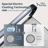 PHI VILLA Patio Dining Set for 6, Large Metal Table and 6 Outdoor Swivel Dining Chairs with Textilene Mesh Fabric, All Weather Patio Dining Furniture Set for Deck Lawn Garden (Gray) PHI VILLA