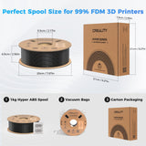 Creality Hyper ABS Filament for K1/K1 Max/K1C, Official 3D Printer Filament ABS 1.75mm for High-Speed Printing Convenient Open Printing ABS Filament, 1kg(2.2lbs) Spool Fit Most 3D Printer(Black) Creality