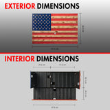 GUTE Tactical Rustic Hidden American Flag Gun Storage with Trap Door, Wall Storage | 35" x 22.5" | Firearm, Magazine and Knives Storage Easy Installation | Secure & Safe Compartment | RFID Wall Rack GUTE