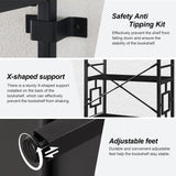 HOMISSUE Tall Bookshelf, 84 Inch Industrial Bookshelf with Metal Frame and Open Shelves, 7 Tier Metal Bookshelves and Bookcases, Rustic Tall Book Shelf for Office, Living Room and Bedroom, Black HOMISSUE