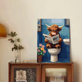 Reivworl Cow Paint by Numbers Kit for Adults Beginners, Bathroom Paint by Numbers, Adult Paint by Number Kits for Gifts and Home Wall Decor 16x20 Inch Reivworl