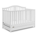 Graco Solano 4-in-1 Convertible Crib with Drawer Combo (White) – GREENGUARD Gold Certified, Includes Full-Size Nursery Storage Drawer, Converts to Toddler Bed and Full-Size Bed Graco