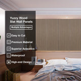 Yuzzy Wood Panels for Wall - 9 Feet Dark Walnut Wood Slat Acoustic Panels 4 PCS - Modern Sound Absorbing Wall Panels for Interior Wall Decor for Home, Office, Studio Yuzzy