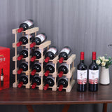 guilai Wooden Stackable Storage Modular Small countertop Wine Rack Cabinet,Freestanding for Floor Wood Wine Bottle Shelf (16bottle) guilai