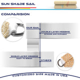 WINDSCREEN4LESS 15' x 15' x 15' Sun Shade Sail UV Block Fabric Canopy in Sand Triangle for Patio Garden Patio Customized Sizes Windscreen4less
