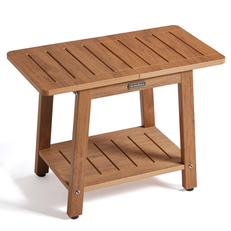 Poly Shower Stool for Inside Shower Waterproof, HDPS Shower Bench for Shaving Legs, Heavy Duty Plastic Bathroom Shower Chair Shower Seat Adjustable Feet, Shower Foot Rest Stool, No-Slip, Brown KaimuBench