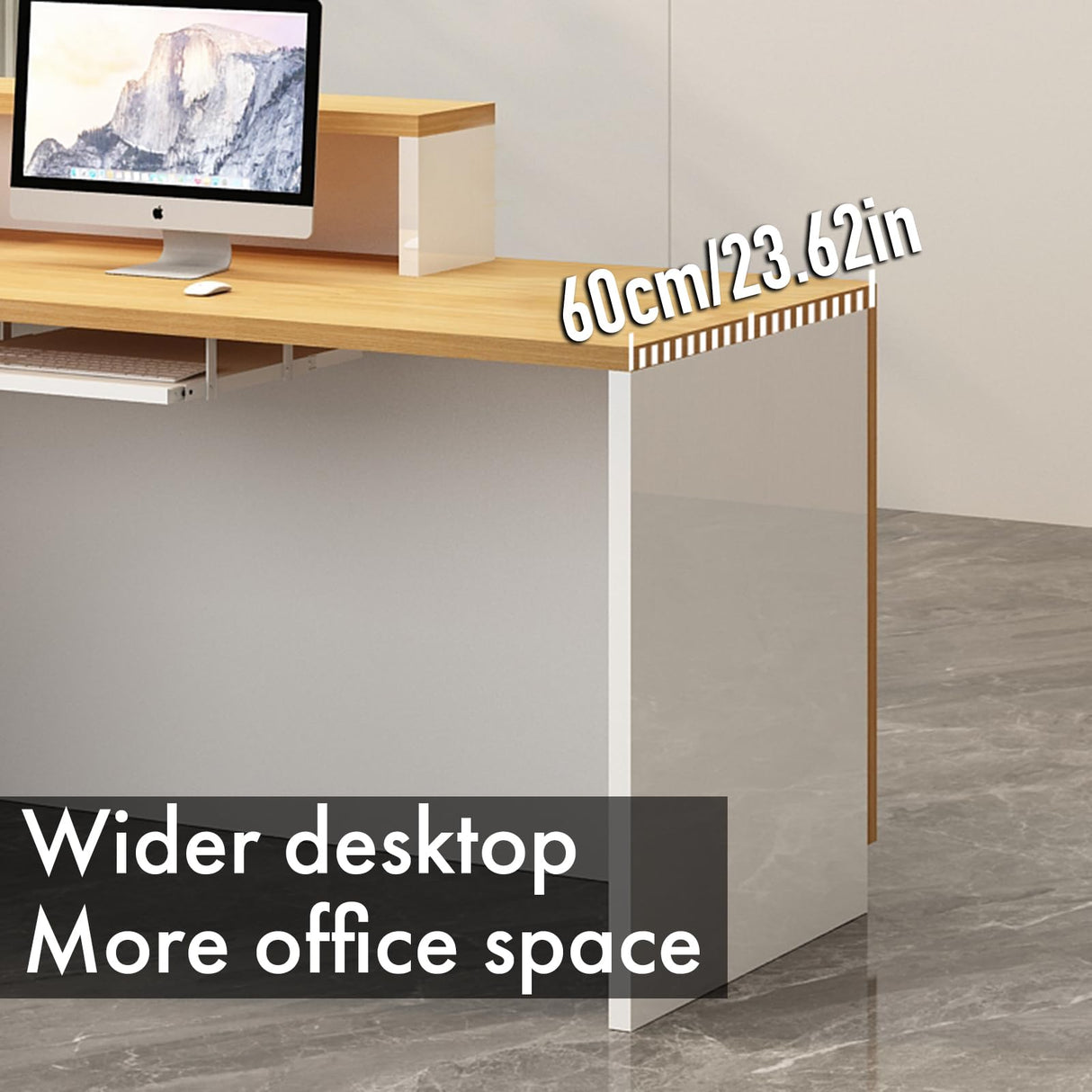 Gguileb L Shaped Reception Desk, Solid Wood Front Desk with Counter & Lockable Drawers, Retail Checkout Customer Service Counter for Home Office Lobby Store,(I,63in-Right) Gguileb