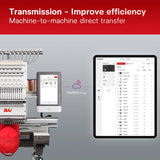 BAi The Mirror Embroidery Machine 20x14" Embroidery Area with 15 Needles,1200spm Max Speed Multi Needle Commercial Embroidery Machine for 3D Hats Clothing,Wifi Available 10" Touch Screen BAi