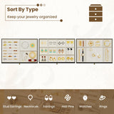 HAUOMS Makeup Vanity Desk with Lighted Sliding Mirror & Jewelry Organizer, Makeup Dressing Table with 5 Drawers, Modern Black HAUOMS