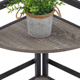 BON AUGURE Industrial Chic 5-Tier Dark Grey Oak Corner Bookshelf BON AUGURE