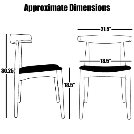 2xhome Set of 2 Contemporary Farmhouse Real Solid Wood Cushion Seat Dining Chairs Elbow Side Chair (Espresso-Beige Seat) 2xhome