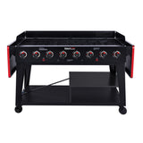 Royal Gourmet GB8003 8-Burner Propane Gas Grill with Foldable Side Tables, Large Propane BBQ Grill with Porcelain-Enameled Steel Wire Grates for Outdoor Party or Backyard Grilling, Black Royal Gourmet