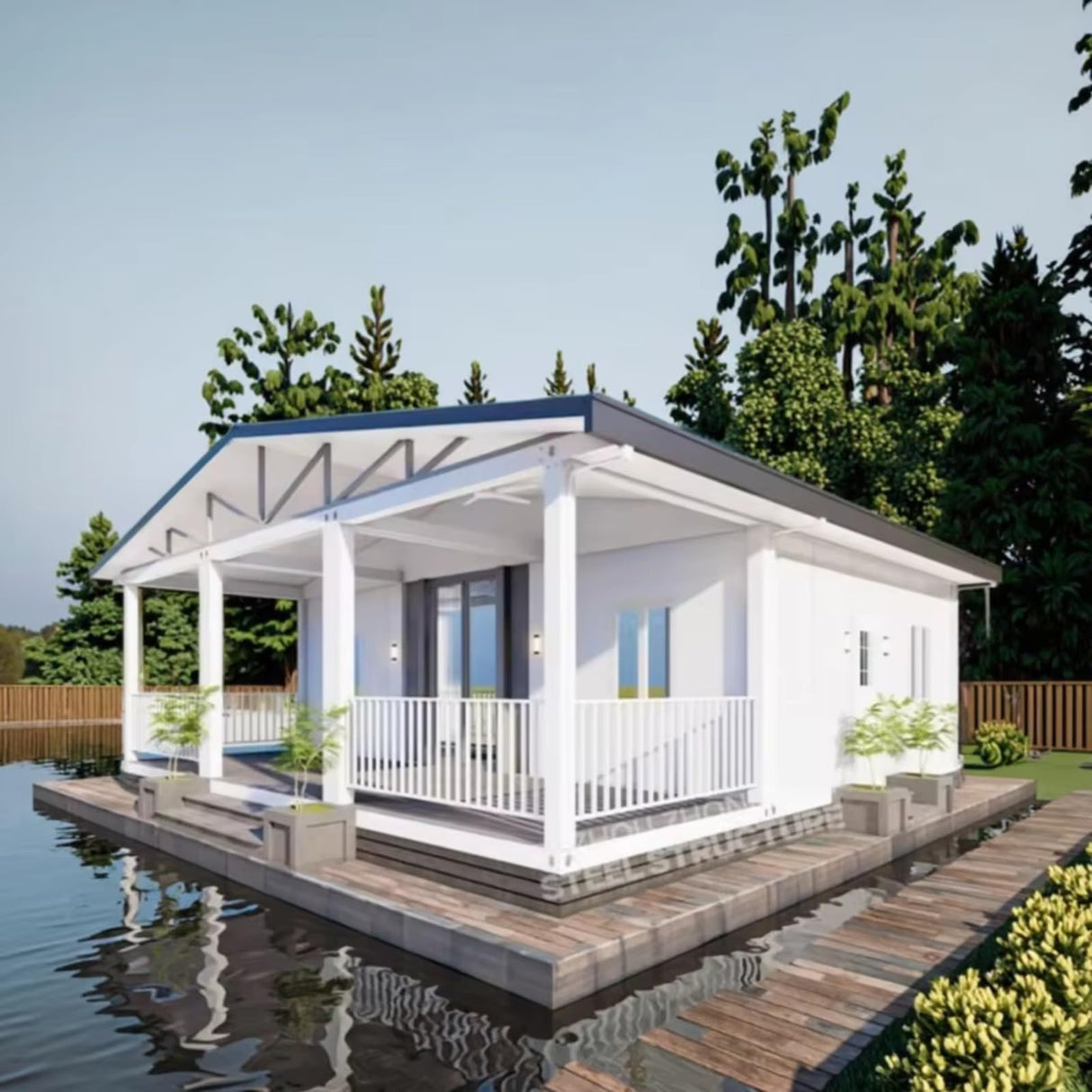 Expandable Container House to Live in for Adults, Mobile Homes 20ft Tiny Prefab Homes Movable Foldable Steel Frame Villa with Full Kitchen & Bathroom Generic