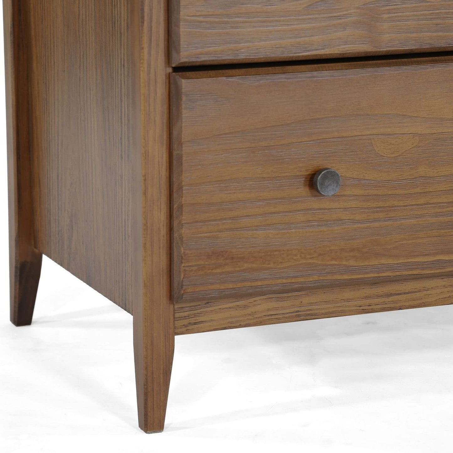 Grain Wood Furniture Greenport 5-Drawer Chest, Solid Wood with Brushed Walnut Finish - WoodArtSupply