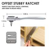 STREBITO Right Angle Screwdriver 32-Piece 1/4 Inch Mini Ratchet Set Low Profile Offset Bit Set with 72-Tooth Ratcheting Wrench Stubby Ratchet 90 Degree Screwdriver for Small Spaces STREBITO