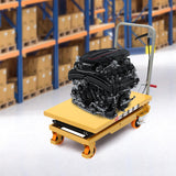 Lift Table Cart Hydraulic Double Scissor, 770lbs Capacity 51" Lifting Height Hydraulic Lift Table, for Material Handling and Transportation (770lbs) Kaponbon