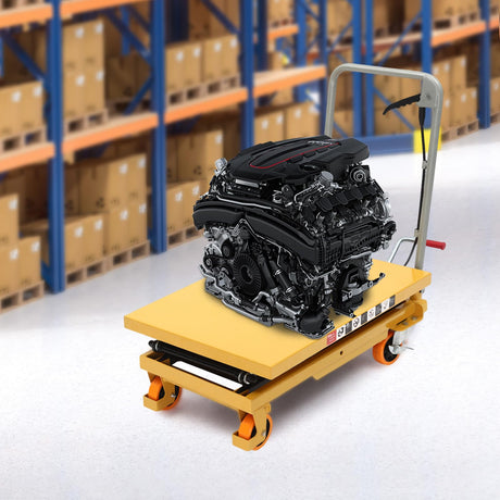 770lbs Capacity Hydraulic Scissor Lift Table with Locking 4 Wheels, Single Scissor Hydraulic Lift Table, Stable Motorcycle Scissor Jack Stand with 51in Max. Lift Height (51in Lift Height) Philipreba