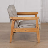 Kid Chair Sofa ,Upholstered Armrest Chair with Solid Wood Structure and Linen Fabric for Kids Gift ( Dark Grey,Light Grey) (Light Grey) BabyLand