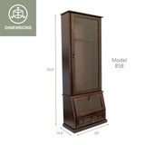 American Furniture Classics Model 858, 12 Gun Cabinet with Slanted Base and Tempered Glass, Espresso American Furniture Classics
