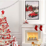 RUIHA Christmas Diamond Painting Kits,Winter Diamond Art Kit for Adults,5D Truck Paint with Diamond Full Drill for Parents-Children Interrction,Wall Decor(12x16) RUIHA