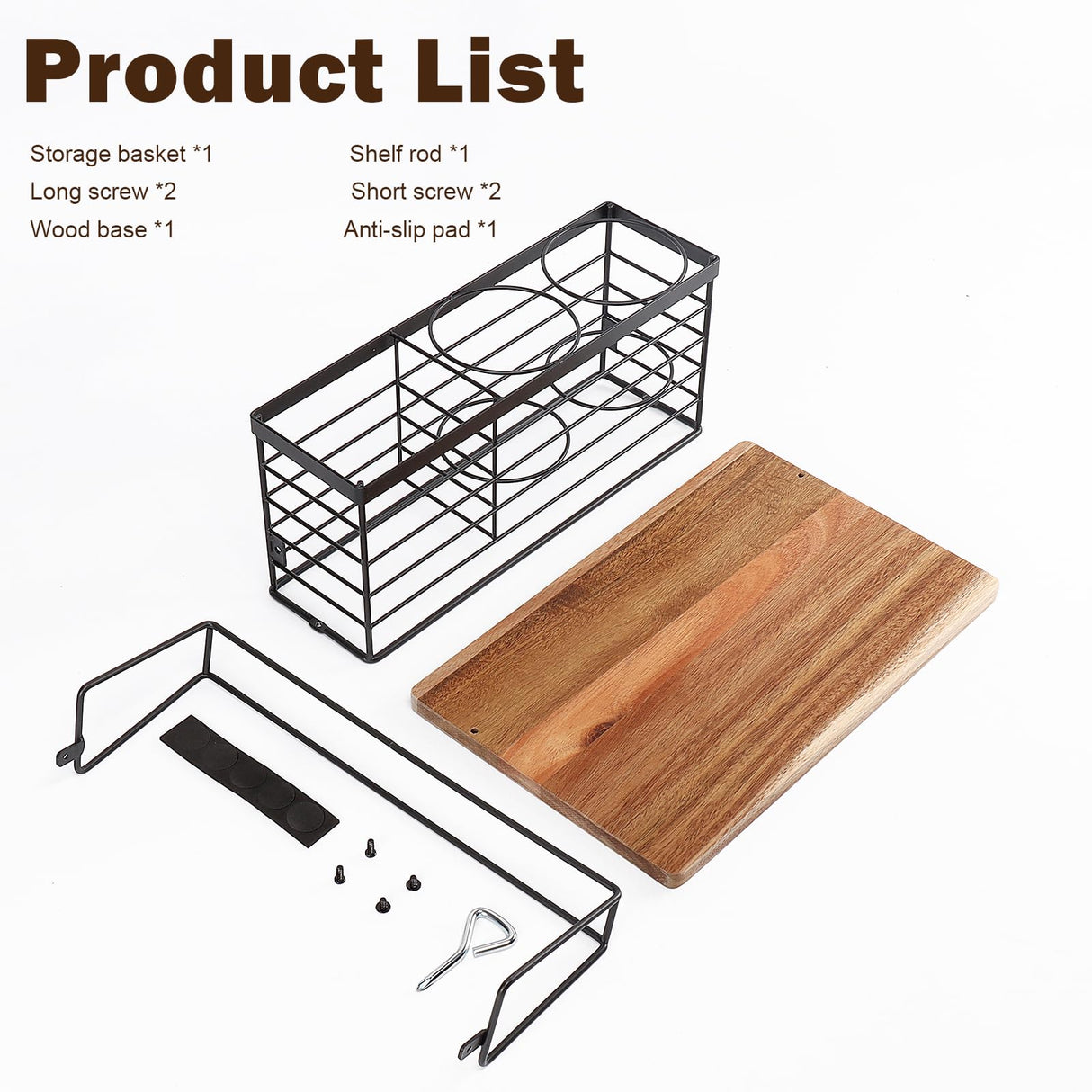 Siyzda Hair Tool Organizer, Movable Hair Dryer Holder, Hair Styling Tools Storage for Vanity, Bath Counter Organizer, Bathroom Trays for Hair Toiletry, Makeup (12" x 7.7" x 5.8", Wood-Black) Siyzda