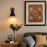 MWZ Rustic Farmhouse Black Metal and Wood Wall Sconce Adjustable Lamp，2 Pack,Rustic Wall Lighting Fixture for Bedroom, Living Room, Headboard, Garage, Porch MWZ