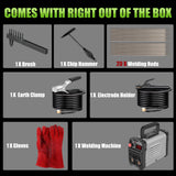 Hpoouo 200Amp 20PCS Rods Stick Welder, Super MINI Portable Welding Machine, IGBT Inverter Welder Machine 110V with Hot Start Arc Force Anti-Stick, for 1/16"-1/8" Rod ARC Welder, Chip Hammers (Gray) Hpoouo