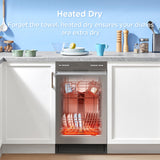 Midea MDF18A1AST Built-in Dishwasher with 8 Place Settings, 6 Washing Programs, Stainless Steel Tub, Heated Dry, Energy Star Midea
